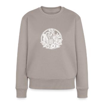 Ananas - Frauen Premium Bio Pullover - Taupe - Vorne - Julia (174cm)