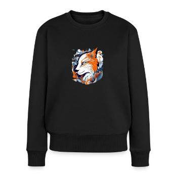 Bayo le renard - Pull Premium bio Femme - noir - Devant - Julia (174cm)