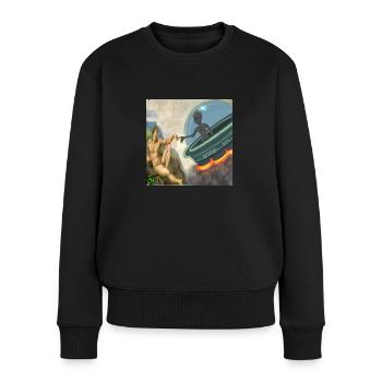 Menschliche Schöpfung - Frauen Premium Bio Pullover - Schwarz - Vorne - Julia (174cm)