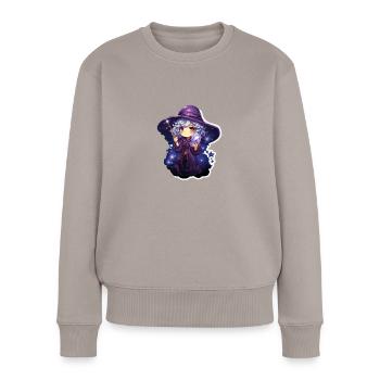 Magical Astral Mage Cute Cartoonish Spellcaster - Frauen Premium Bio Pullover - Taupe - Vorne - Julia (174cm)