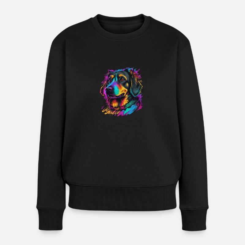 Chien coloré - Pull Premium bio Femme - noir