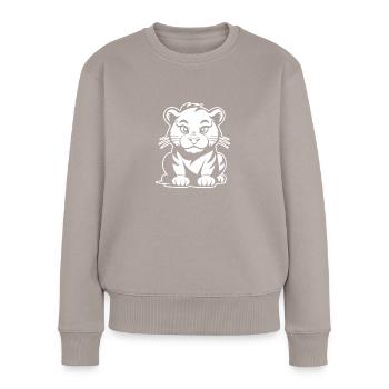 Tiger Big Cat - Women's Premium Organic Jumper - taupe - Front - Julia (174cm)