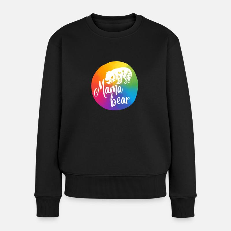 Mamabär, Regenbogen II - Frauen Premium Bio Pullover - Schwarz