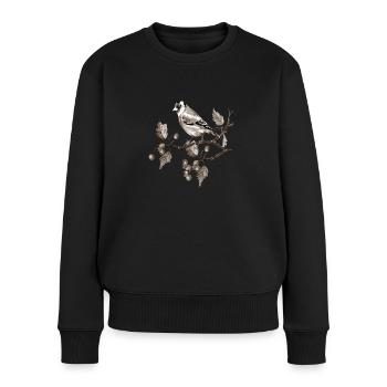 Oiseau - Pull Premium bio Femme - noir - Devant - Julia (174cm)