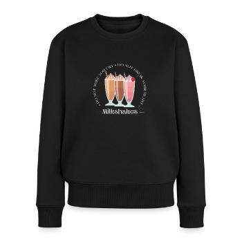 Milkshakes rétro logo cadeau été - Pull Premium bio Femme - noir - Devant - Julia (174cm)