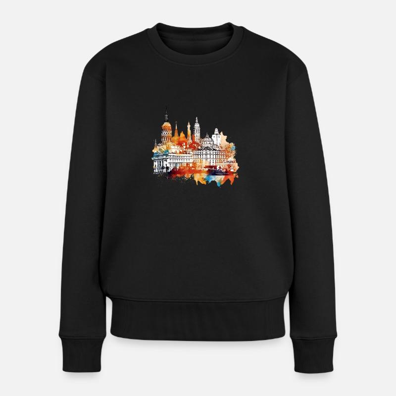 Madrid est la capitale dynamique de l’Espagne - Pull Premium bio Femme - noir
