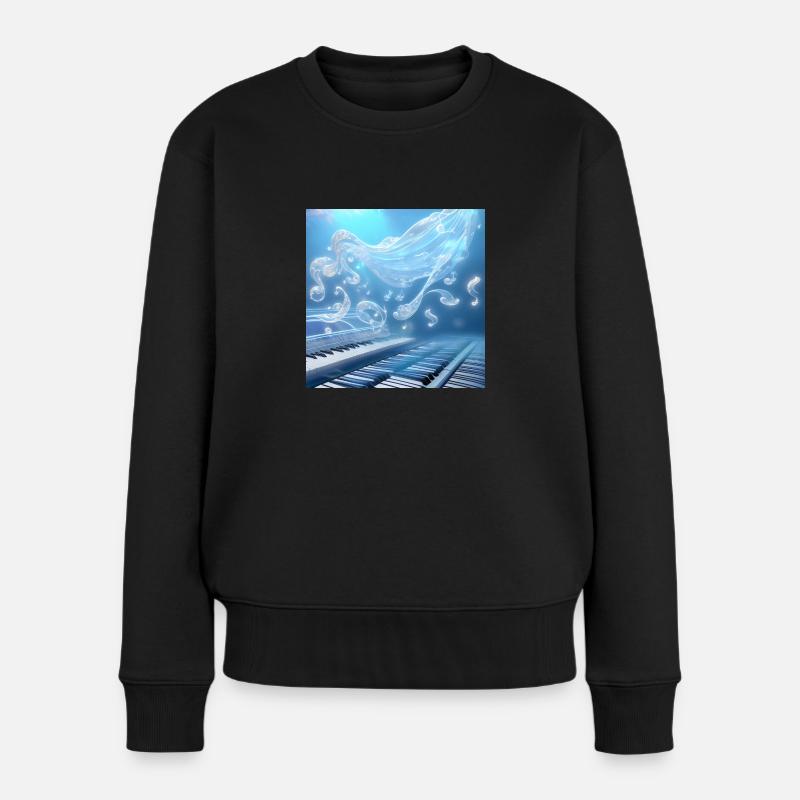 Musik liegt in der Luft - Frauen Premium Bio Pullover - Schwarz