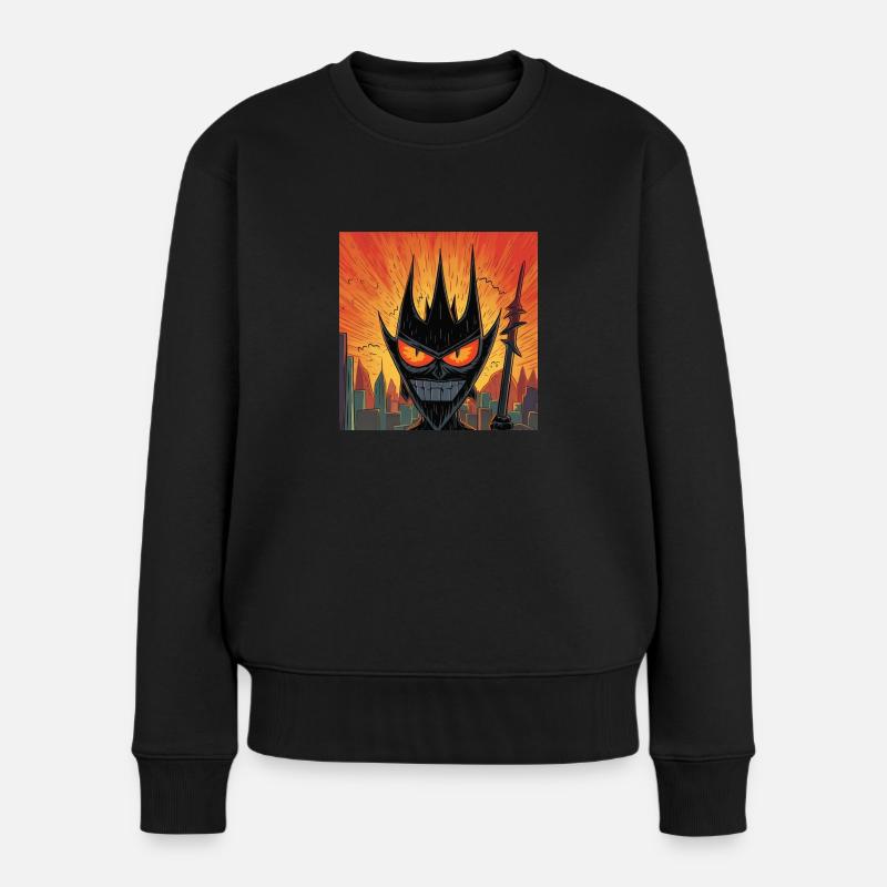 Powerpuff Ringlord - Frauen Premium Bio Pullover - Schwarz