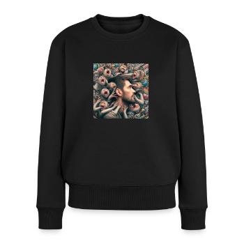 Monkeys bite me - Women's Premium Organic Jumper - black - Front - Julia (174cm)