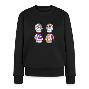 Zucker-Schädel - Frauen Premium Bio Pullover - Schwarz - Vorne - Julia (174cm)