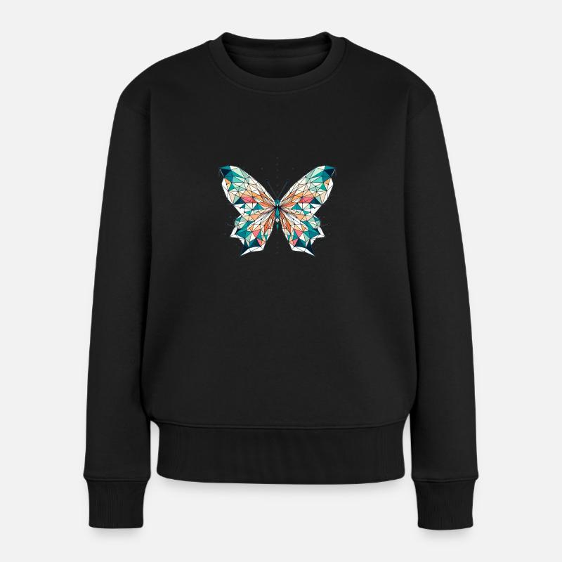 Schmetterling // Butterfly - Frauen Premium Bio Pullover - Schwarz