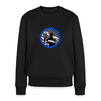 Veteran, Veteran, Waffenstillstand, Militär. - Frauen Premium Bio Pullover - Schwarz - Vorne - Julia (174cm)