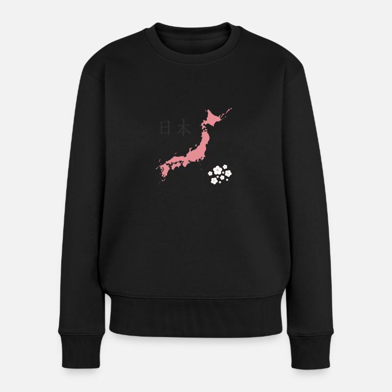 Japan - Frauen Premium Bio Pullover - Schwarz