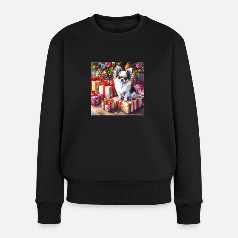 Chihuahua Christmas - Frauen Premium Bio Pullover - Schwarz