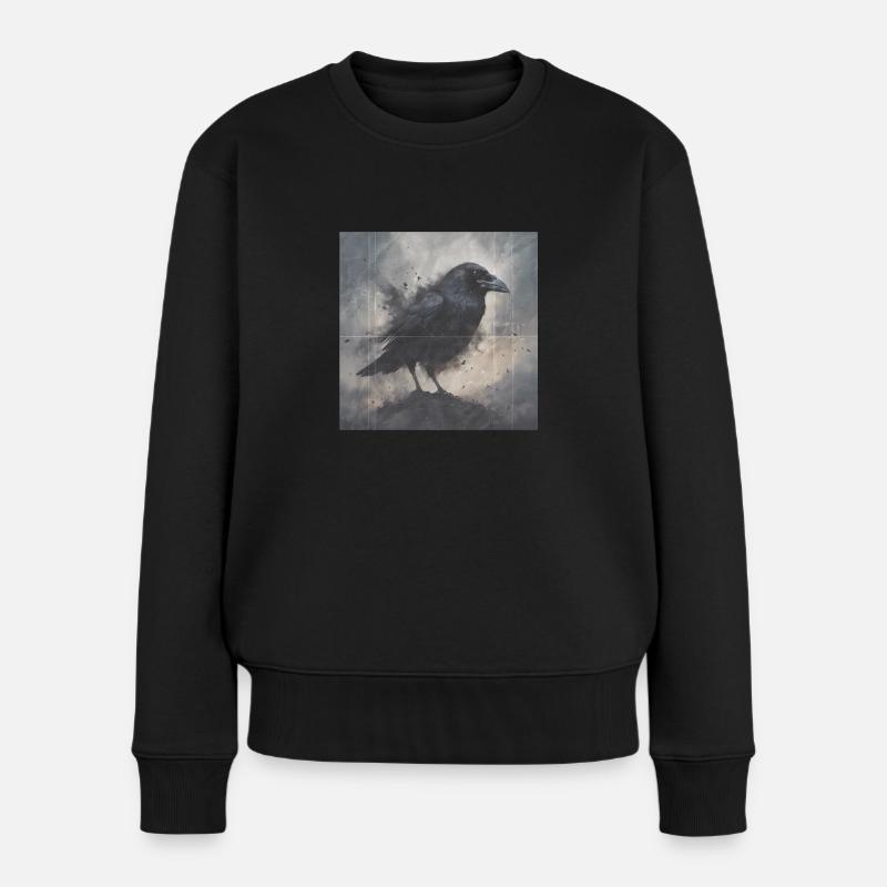 Dunkler Rabe - Frauen Premium Bio Pullover - Schwarz