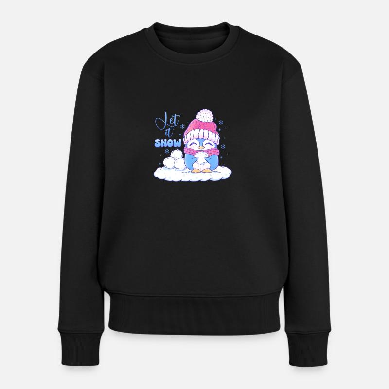 Let It Snow - Frauen Premium Bio Pullover - Schwarz