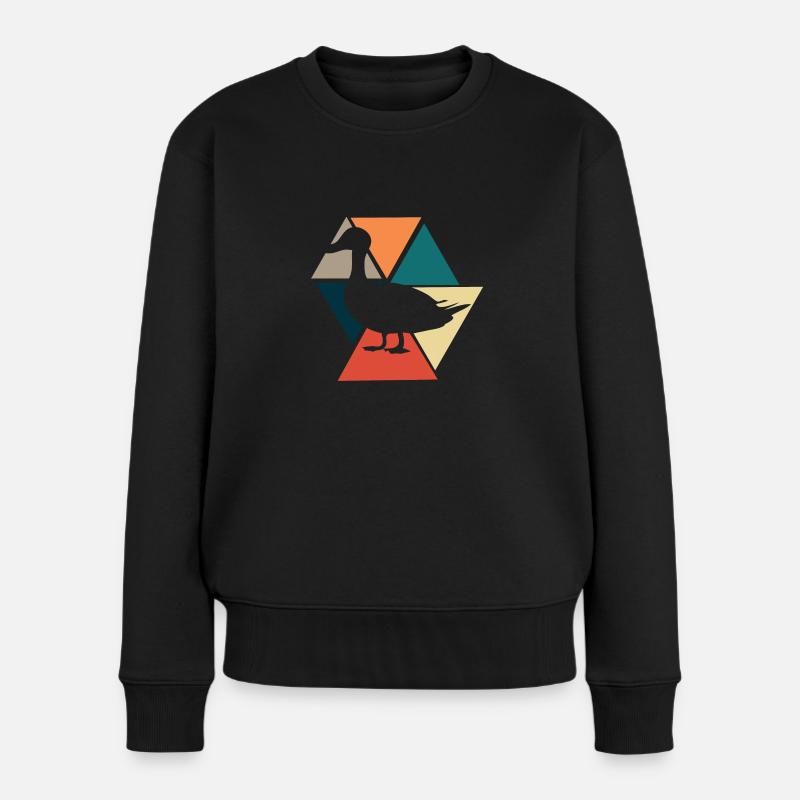 Canard rétro vintage-idée cadeau canard - Pull Premium bio Femme - noir
