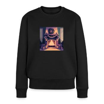 Cheminée de Noël - Pull Premium bio Femme - noir - Devant - Julia (174cm)