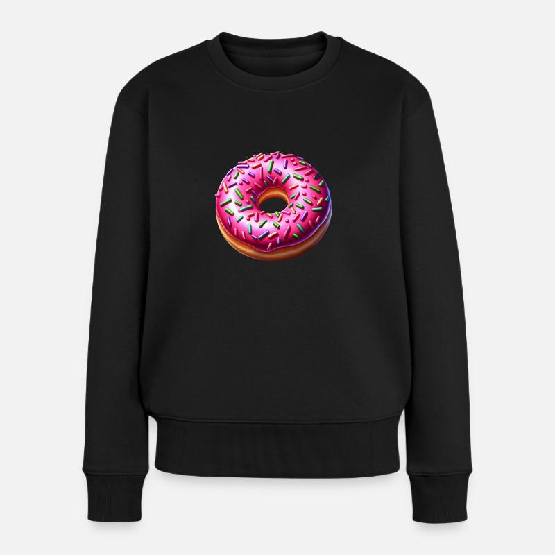 Donut - Frauen Premium Bio Pullover - Schwarz