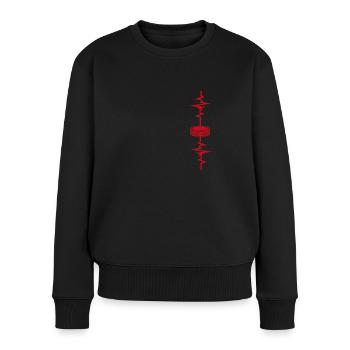 Hockey Herzschlag Hockey Geschenkidee - Frauen Premium Bio Pullover - Schwarz - Vorne - Julia (174cm)