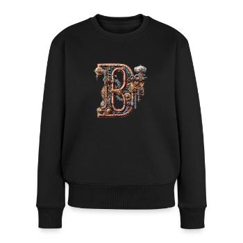 Abstract Futuristic Illustrations Symbols Words - Women's Premium Organic Jumper - black - Front - Julia (174cm)