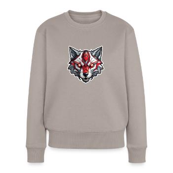 Wolf Tattoo - Women's Premium Organic Jumper - taupe - Front - Julia (174cm)