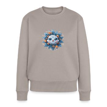 Schneeflocke für Kinder - Frauen Premium Bio Pullover - Taupe - Vorne - Julia (174cm)