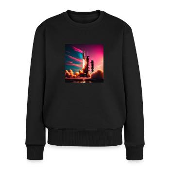Rocket launch at sunset - Women's Premium Organic Jumper - black - Front - Julia (174cm)
