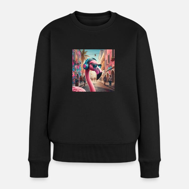 Flaming Musik - Frauen Premium Bio Pullover - Schwarz