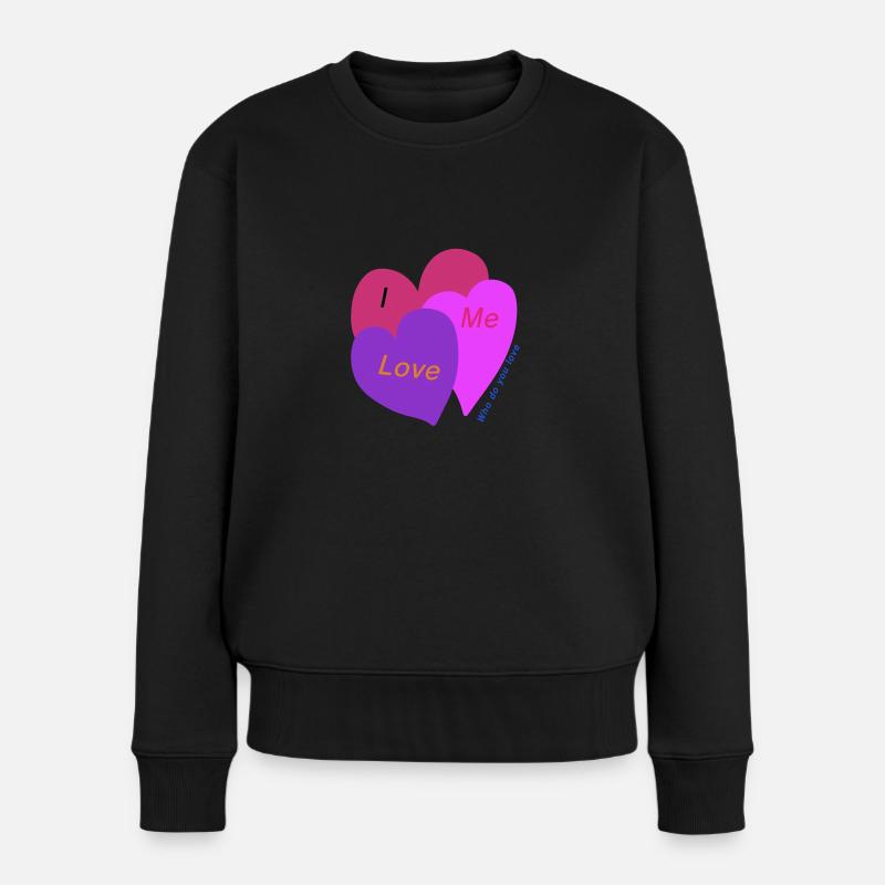 Liebe mich - Frauen Premium Bio Pullover - Schwarz