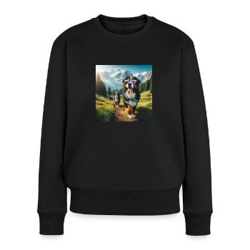Berner Sennenhund - Frauen Premium Bio Pullover - Schwarz - Vorne - Julia (174cm)