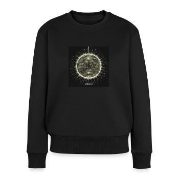 DISKO Kugel - Frauen Premium Bio Pullover - Schwarz - Vorne - Julia (174cm)