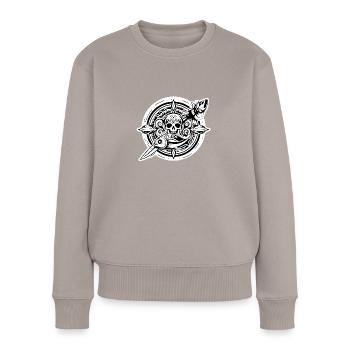 Tribal Tätowierung - Frauen Premium Bio Pullover - Taupe - Vorne - Julia (174cm)