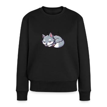Cute Little Kids Wolf - Women's Premium Organic Jumper - black - Front - Julia (174cm)