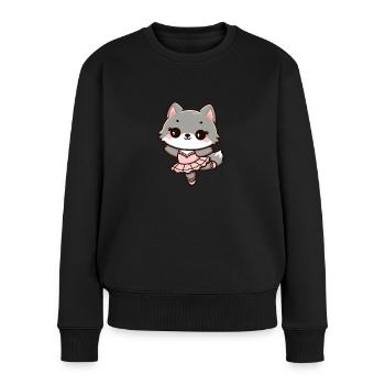 Cute little ballerina wolf - Women's Premium Organic Jumper - black - Front - Julia (174cm)