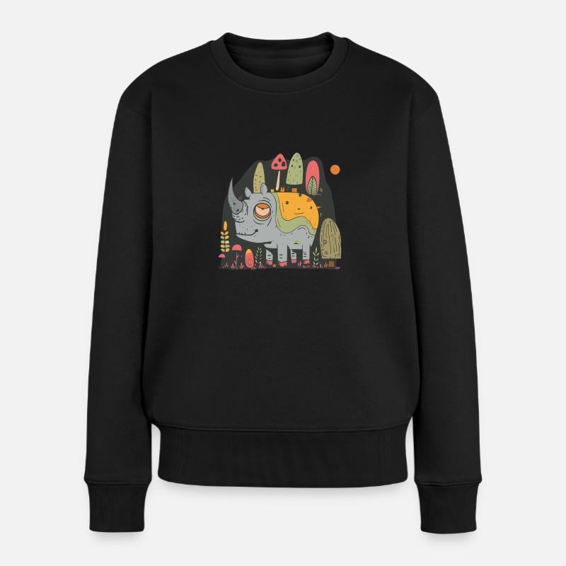 Rhinocéros fatigué - Pull Premium bio Femme - noir