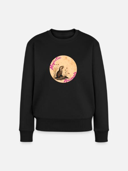 Majestic Animals: Cuddly Otters - Women's Premium Organic Jumper - black
