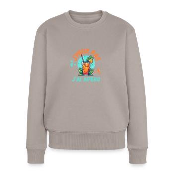 J’PEUX PAS JAI APÉRO - Pull Premium bio Femme - taupe - Devant - Julia (174cm)