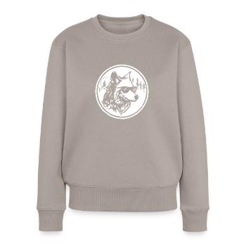 Wolf - Frauen Premium Bio Pullover - Taupe - Vorne - Julia (174cm)