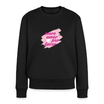 more amor - Frauen Premium Bio Pullover - Schwarz - Vorne - Julia (174cm)