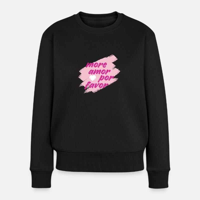 more amor - Frauen Premium Bio Pullover - Schwarz