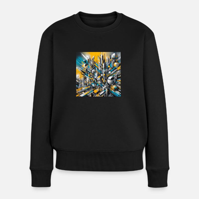 Abstrait jaune - Pull Premium bio Femme - noir