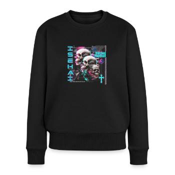 Isekai hat einen Glitch beim Paintball, Totenköpfe - Frauen Premium Bio Pullover - Schwarz - Vorne - Julia (174cm)
