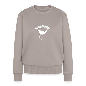 Funny Ray End Gift for Manta Ray Fans - Women's Premium Organic Jumper - taupe - Front - Julia (174cm)