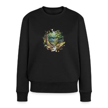 Tranquil Nature Love - Women's Premium Organic Jumper - black - Front - Julia (174cm)