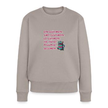 Funny mulled wine gift for Christmas markets - Women's Premium Organic Jumper - taupe - Front - Julia (174cm)