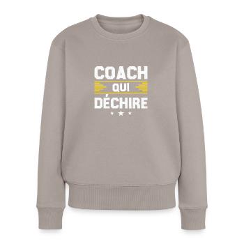 Coach Wer - Frauen Premium Bio Pullover - Taupe - Vorne - Julia (174cm)