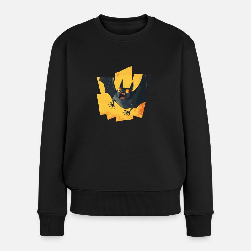 Fledermaus Fledermaus-Flügel Fledermäuse - Frauen Premium Bio Pullover - Schwarz