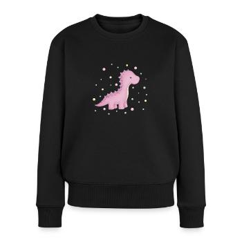Dino Mädchen mit Punkten - Frauen Premium Bio Pullover - Schwarz - Vorne - Julia (174cm)