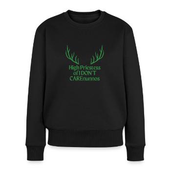 High Priestess of I DON T CAREnunnos - Frauen Premium Bio Pullover - Schwarz - Vorne - Julia (174cm)